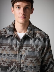 Grey Borg Lined Pattern Shacket - Image 4 of 10