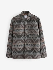 Grey Borg Lined Pattern Shacket - Image 5 of 10