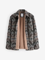 Grey Borg Lined Pattern Shacket - Image 6 of 10