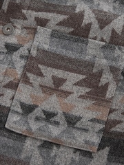 Grey Borg Lined Pattern Shacket - Image 9 of 10