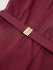 Reiss Red Jodie Petite Halterneck Belted Wide-Leg Jumpsuit - Image 7 of 8