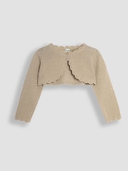 JoJo Maman Bébé Gold Lace Knit Bolero Cardigan - Image 1 of 3