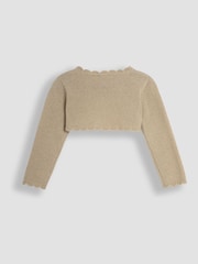 JoJo Maman Bébé Gold Lace Knit Bolero Cardigan - Image 2 of 3