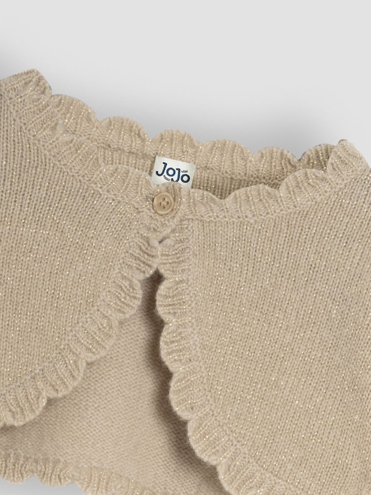 JoJo Maman Bébé Gold Lace Knit Bolero Cardigan - Image 3 of 3