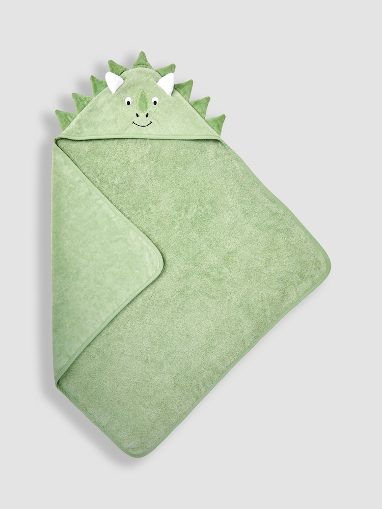JoJo Maman Bébé Green Dino Personalised Character Hooded Towel - Image 2 of 7