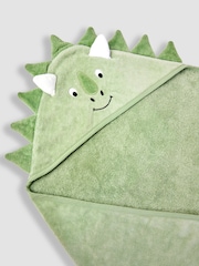 JoJo Maman Bébé Green Dino Personalised Character Hooded Towel - Image 3 of 7