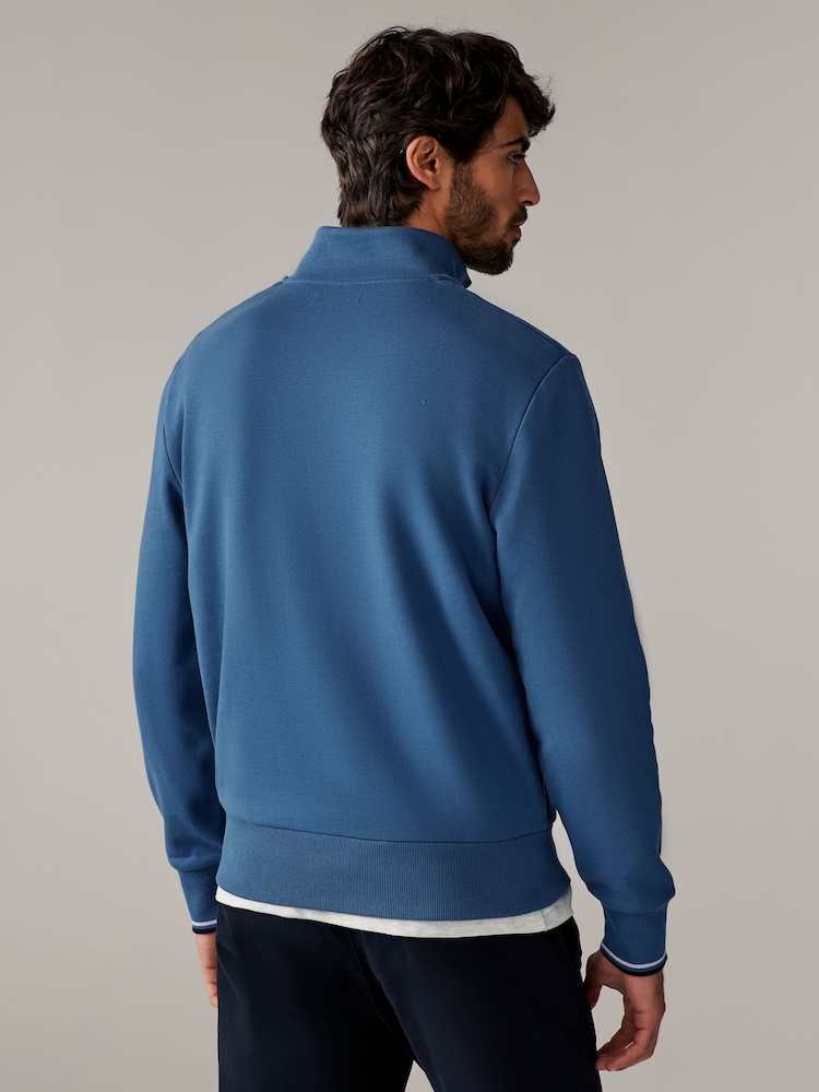 Синий - Fred Perry Quarter Zip Sweatshirt - Image 2 of 5