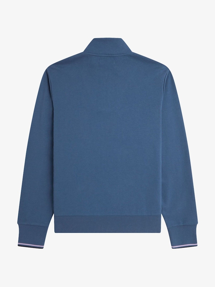Синий - Fred Perry Quarter Zip Sweatshirt - Image 5 of 5