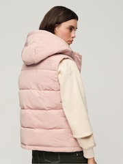 Superdry Pink Everest Hooded Puffer Gilet - Image 2 of 8