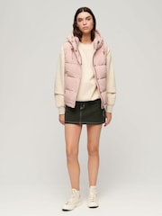 Superdry Pink Everest Hooded Puffer Gilet - Image 3 of 8