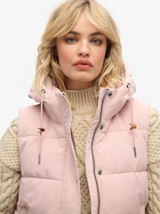 Superdry Pink Everest Hooded Puffer Gilet - Image 4 of 8