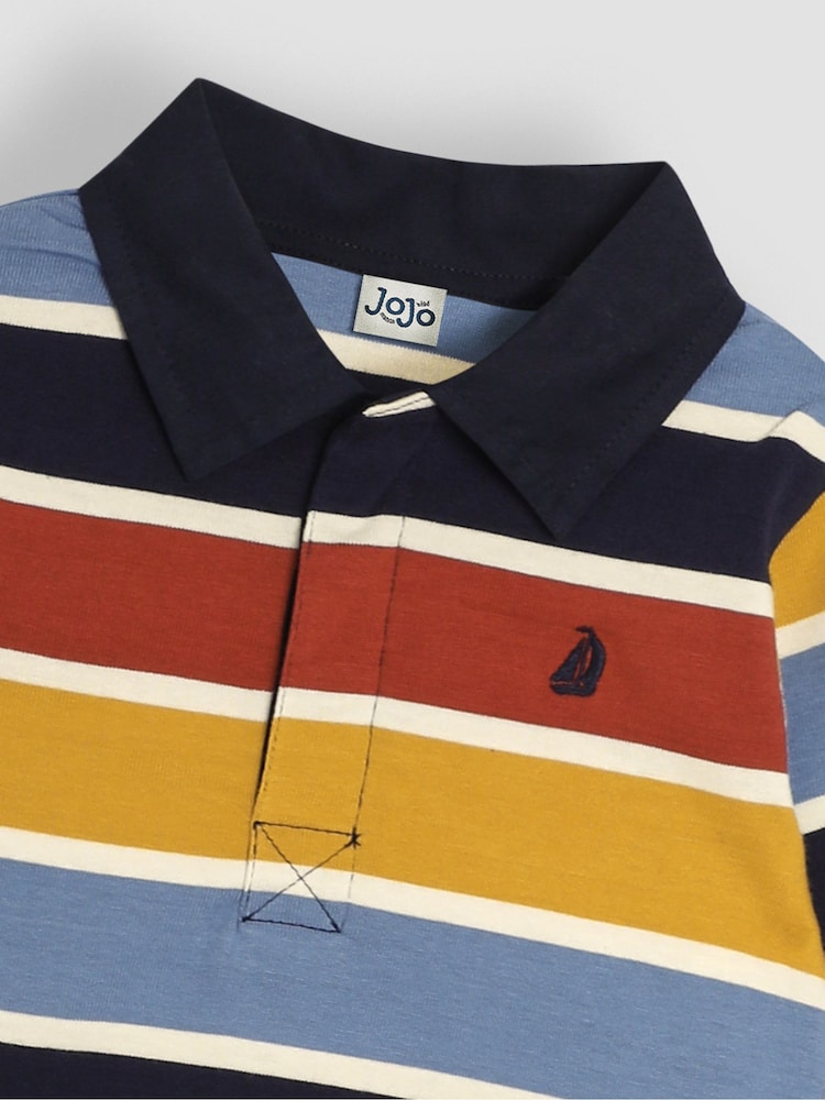 JoJo Maman Bébé Multi Stripe Rugby Shirt - Image 3 of 3