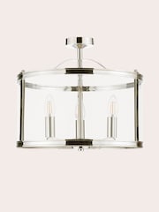 Laura Ashley Chrome Harrington 3 Light Semi-Flush Ceiling Light - Image 3 of 5