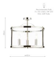 Laura Ashley Chrome Harrington 3 Light Semi-Flush Ceiling Light - Image 5 of 5