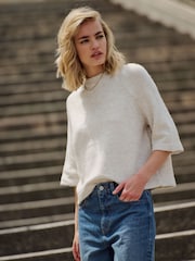 The Set Pink/Cream 2 Pack Knitted T-Shirts - Image 1 of 8