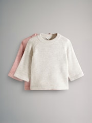 The Set Pink/Cream 2 Pack Knitted T-Shirts - Image 2 of 8