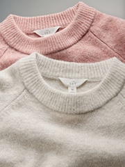 The Set Pink/Cream 2 Pack Knitted T-Shirts - Image 7 of 8