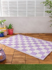 Furn Lilac Check Indoor Outdoor Rug - Image 2 of 5