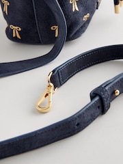 Cath Kidston Navy Suede Bow Bucket Bag - Image 8 of 10