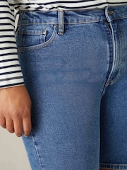 Live Unlimited Mid Blue Curve Denim Longline Shorts - Image 3 of 6