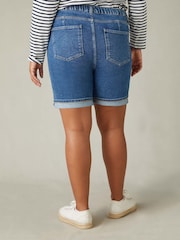 Live Unlimited Mid Blue Curve Denim Longline Shorts - Image 4 of 6