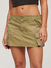 Superdry Green 100% Cotton Utility Parachute Skirt - Image 1 of 7