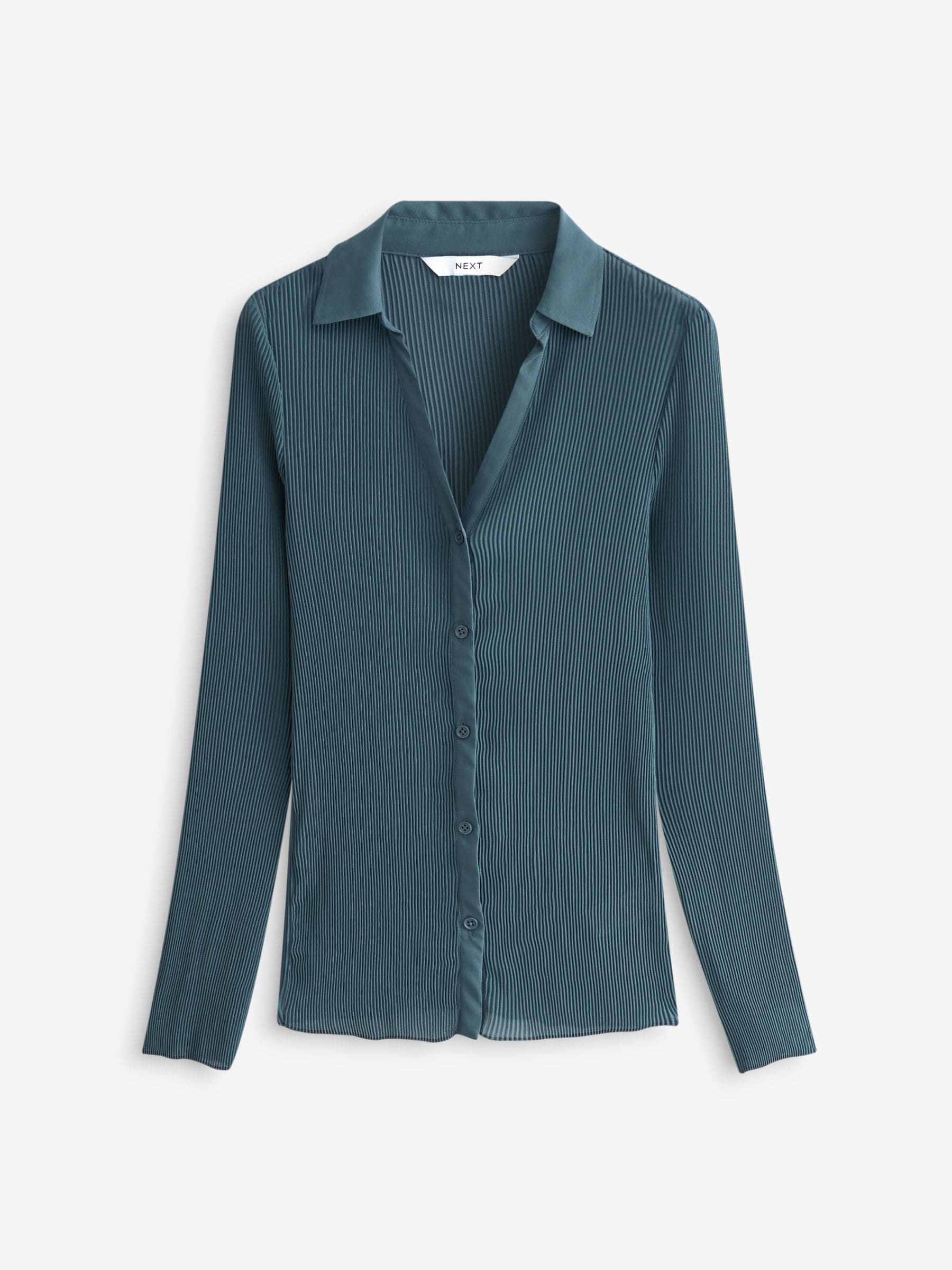 郵送買取 新品5台以上送料無料キャンペーン中！！  Sleeve Long Pleated Blue Steel Buy Fitted USA Next from Shirt シャツ/ブラウス(長袖/七分)