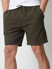 Threadbare Forest Green Cotton Lyocell Jogger Style Shorts - Image 1 of 5
