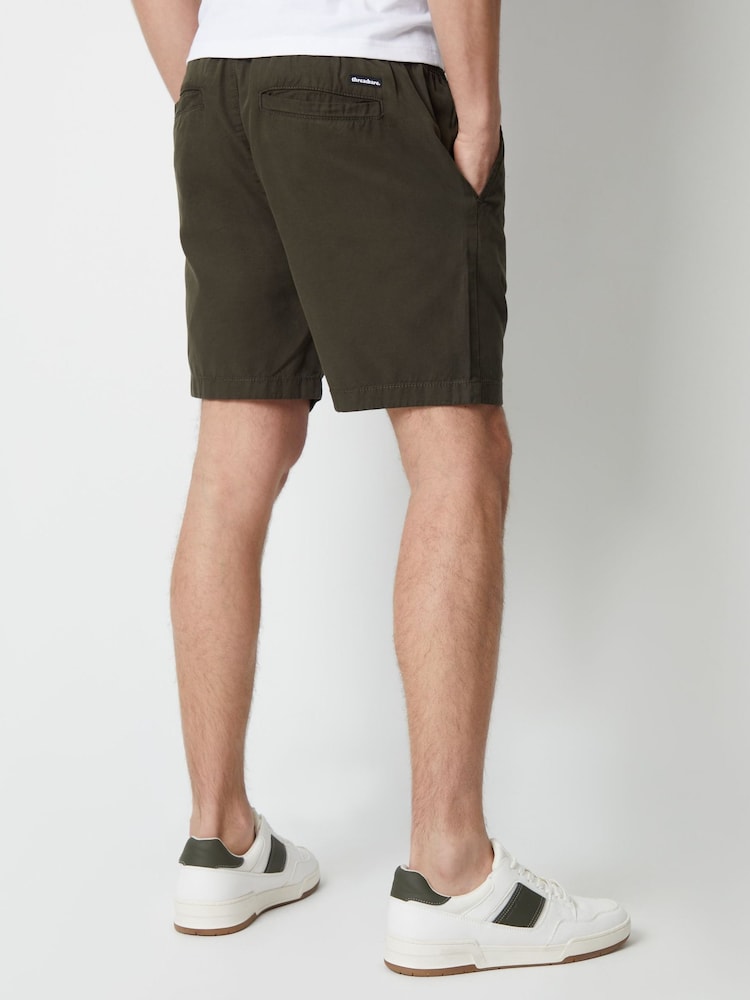 Threadbare Forest Green Cotton Lyocell Jogger Style Shorts - Image 2 of 5