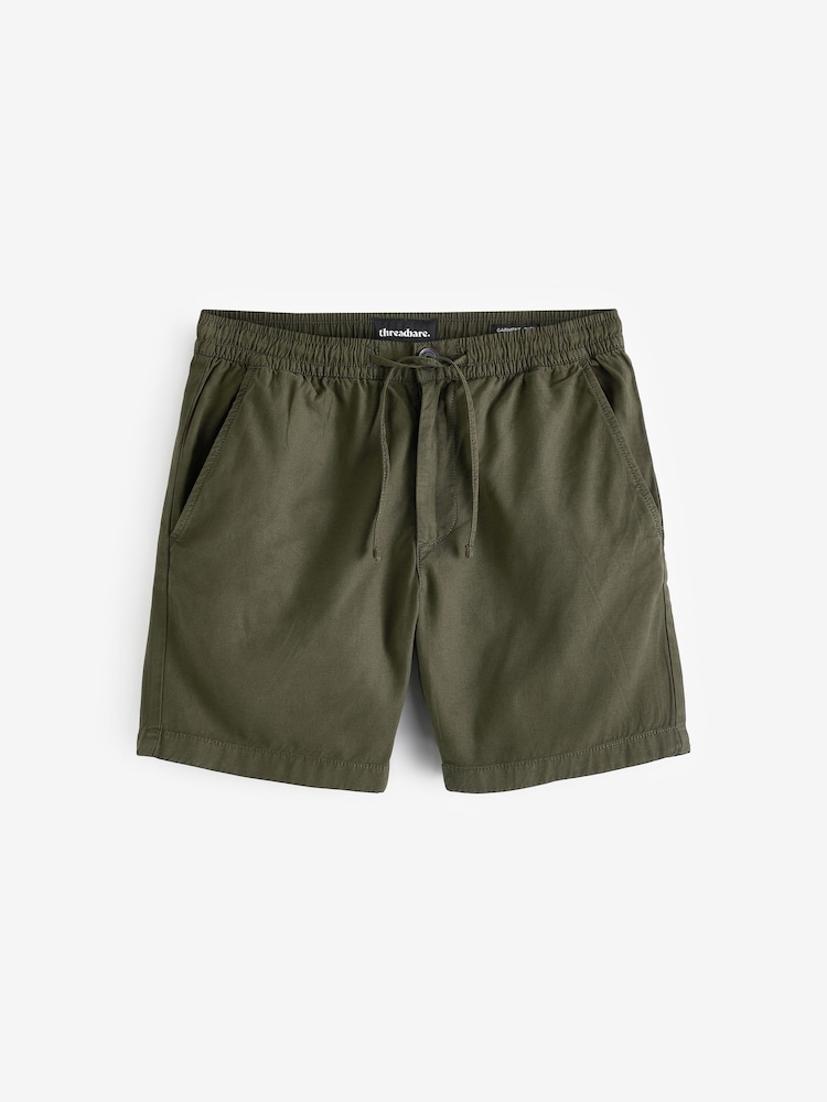 Threadbare Forest Green Cotton Lyocell Jogger Style Shorts - Image 5 of 5