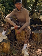 Mink Brown Active Cowl Neck Sweat Top - Image 2 of 9