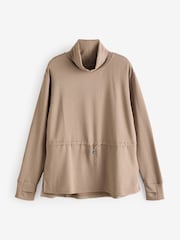 Mink Brown Active Cowl Neck Sweat Top - Image 7 of 9