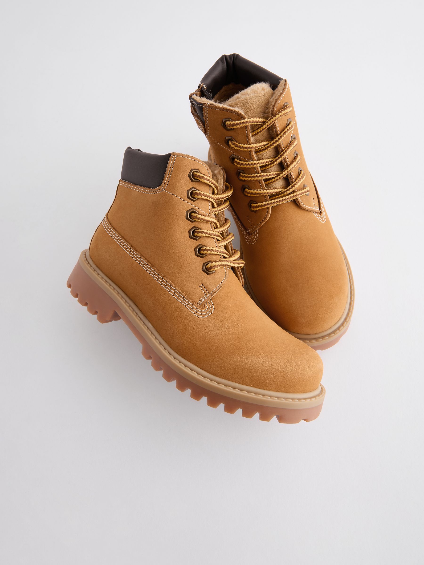 Buy Tan Brown Standard Fit (F) Leather Work Boots from Next USA