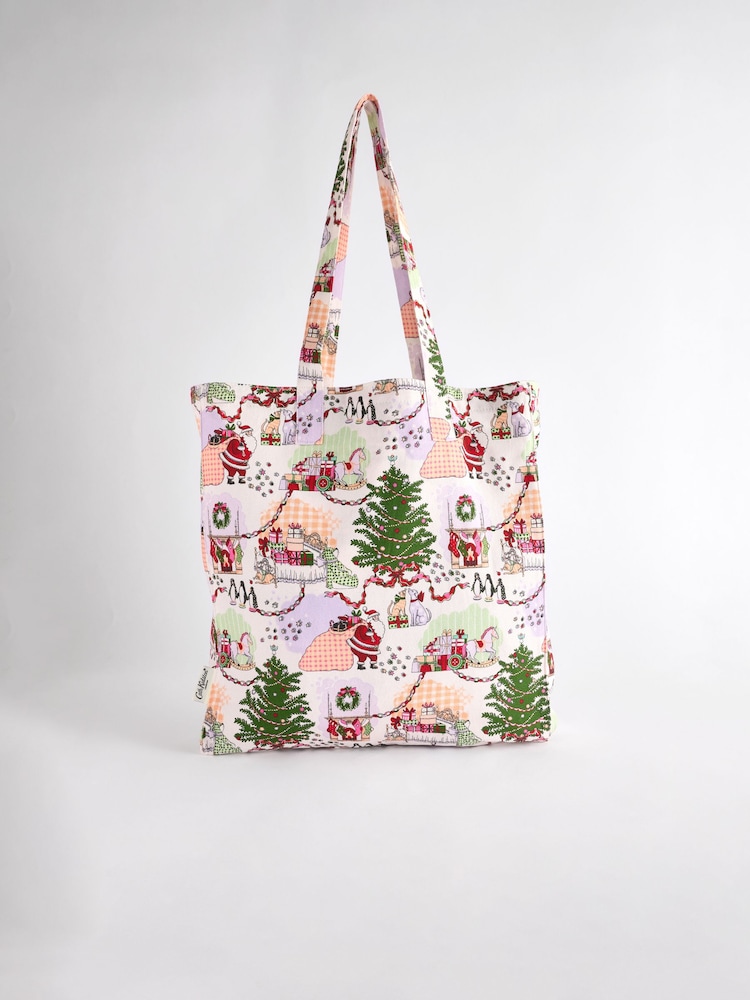 Cath Kidston Christmas House Large Book 100% Cotton Bag - Image 1 of 6