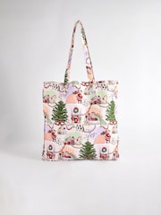 Cath Kidston Christmas House Large Book 100% Cotton Bag - Image 2 of 6