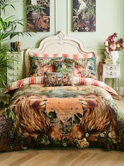 Joe Browns Orange 100% Cotton Regal Lion Reversible Bed Set - Image 3 of 6