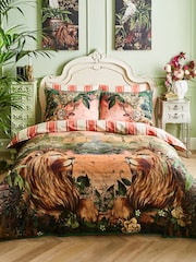 Joe Browns Orange 100% Cotton Regal Lion Reversible Bed Set - Image 4 of 6