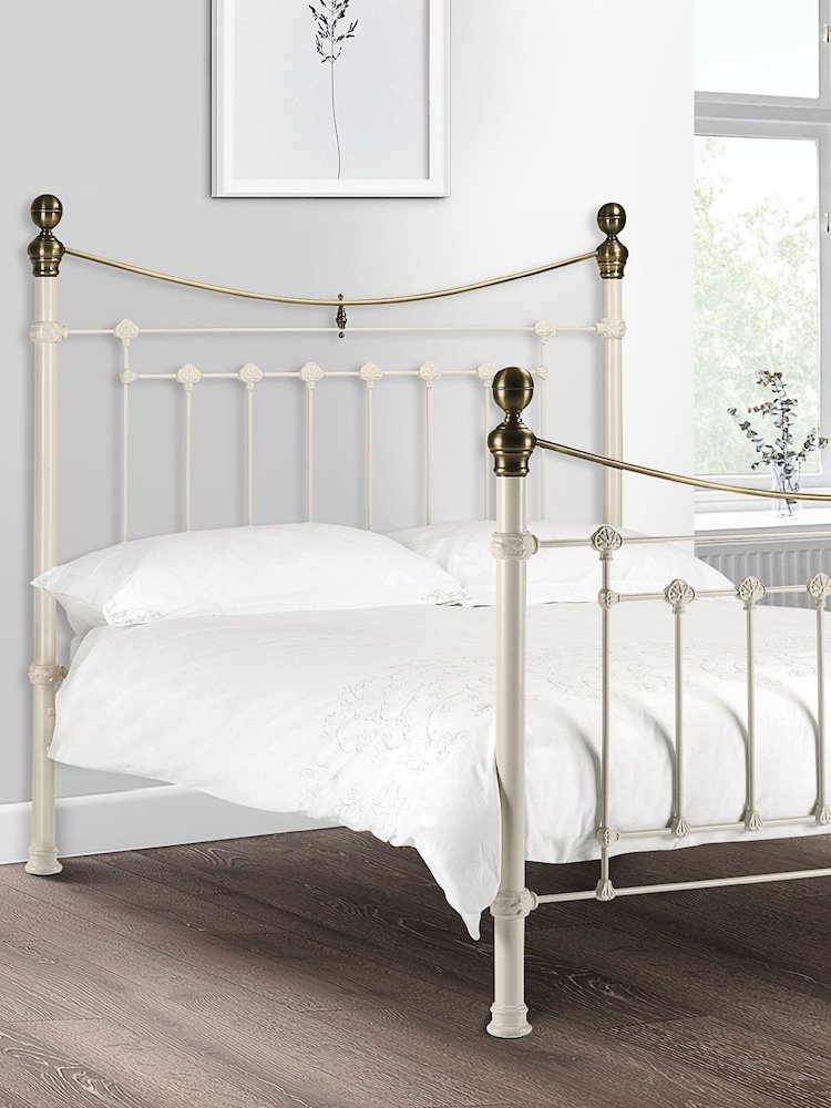Julian Bowen Stone White Victoria Metal Bed - Image 1 of 2