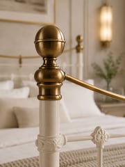 Julian Bowen Stone White Victoria Metal Bed - Image 7 of 9