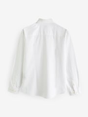 JACK & JONES White Linen Blend Long Sleeve Shirt - Image 2 of 4