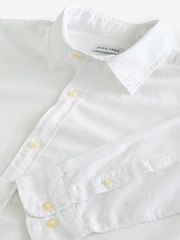 JACK & JONES White Linen Blend Long Sleeve Shirt - Image 3 of 4