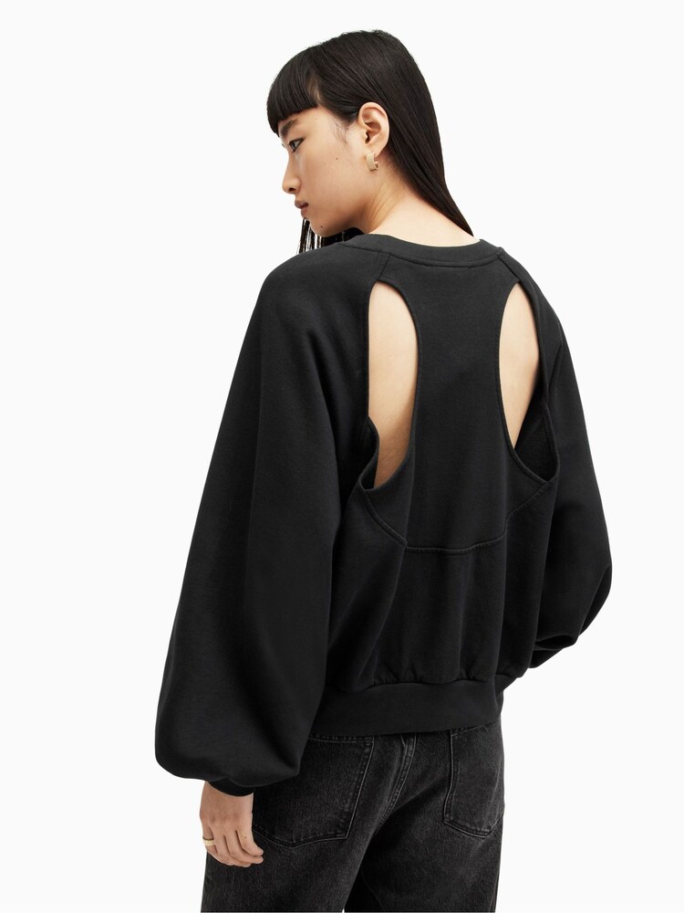 AllSaints Black 100% Cotton Tigress Cygni Sweatshirt - Image 2 of 6 AllSaints Black 100% Cotton Tigress Cygni Sweatshirt - Image 2 of 6