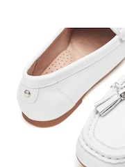 Moda In Pelle Famina Square Toe Bow Tassel Trim Leather Loafers - Image 4 of 4
