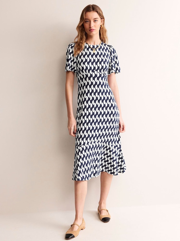 Boden Blue Felicity Jersey Midi Tea Dress - Image 1 of 5