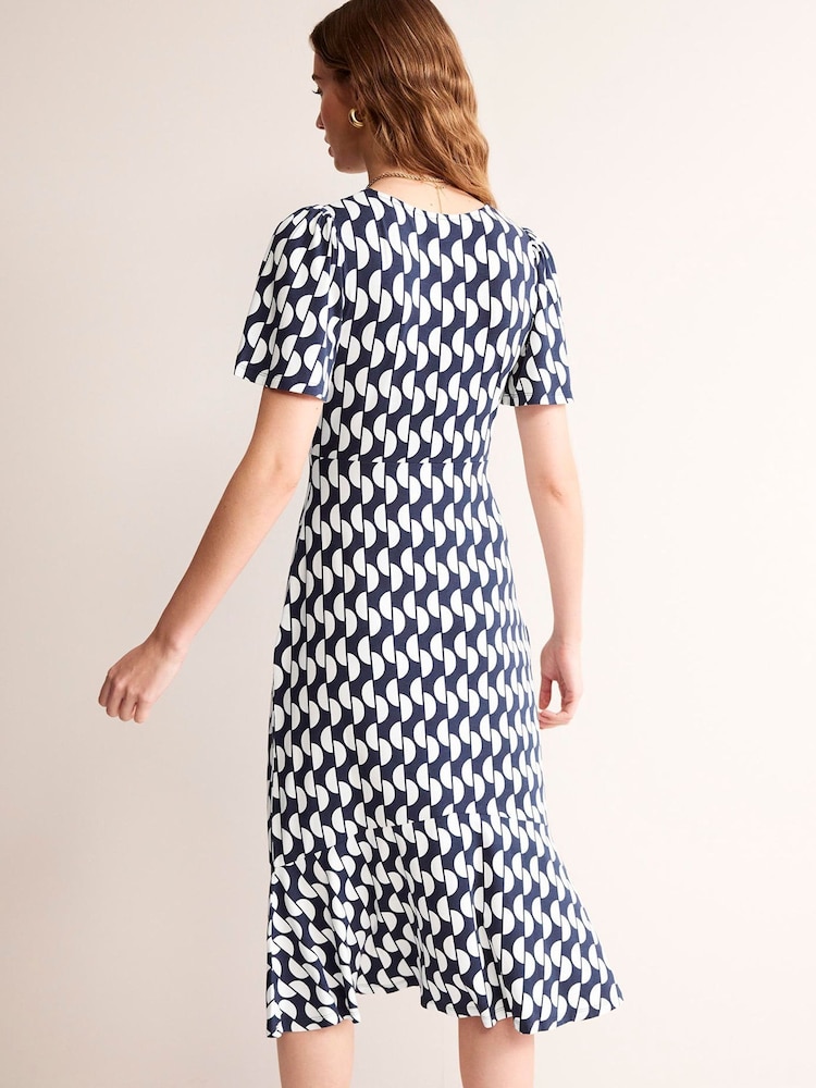 Boden Blue Felicity Jersey Midi Tea Dress - Image 2 of 5