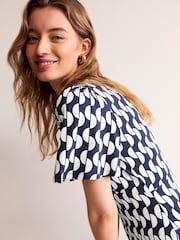 Boden Blue Felicity Jersey Midi Tea Dress - Image 4 of 5