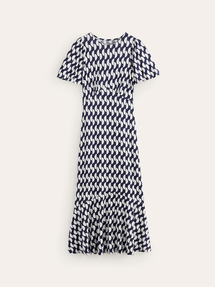 Boden Blue Felicity Jersey Midi Tea Dress - Image 5 of 5