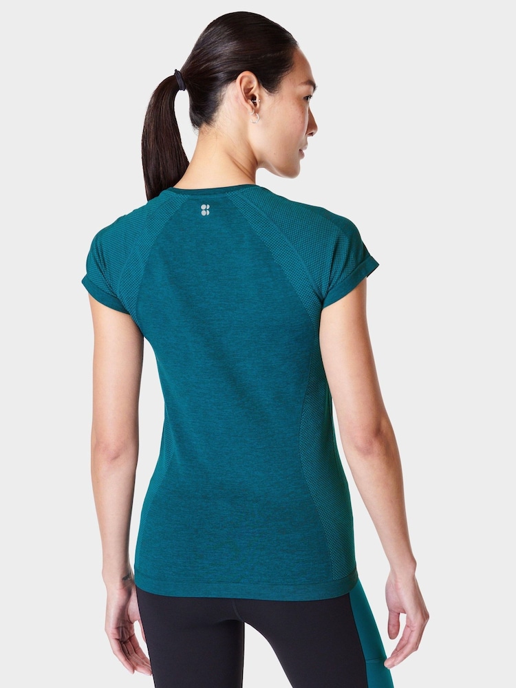 Sweaty Betty Green Athlete Seamless Workout T-Shirt - Image 2 of 7
