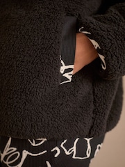 B by Ted Baker Black Cosy Borg Hoodie - Image 6 of 8