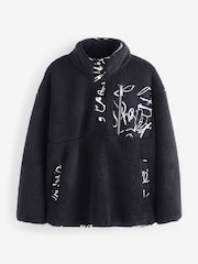 B by Ted Baker Black Cosy Borg Hoodie - Image 8 of 8